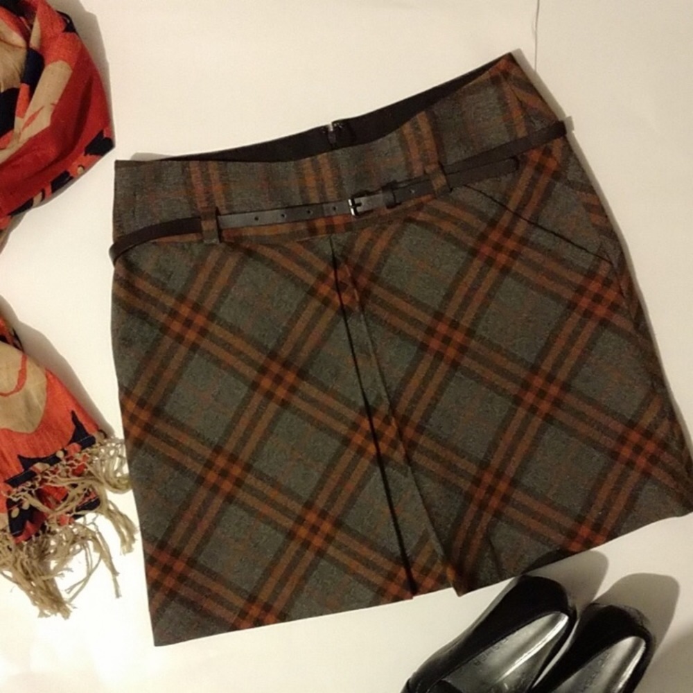 Plaid Pleated Skirt by The Limited